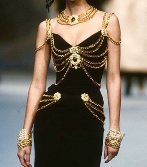 90s versace dress chain|Versace 90s gold chain dresses .